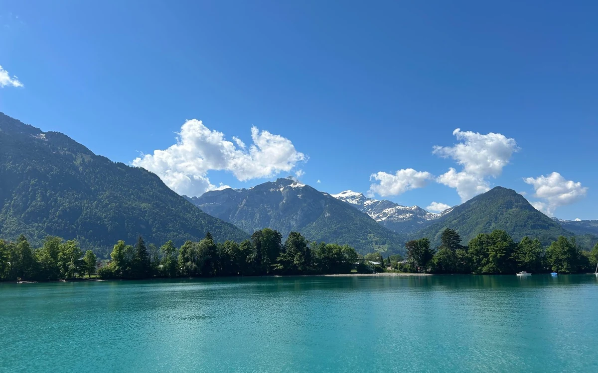Interlaken in the valley between Lake Thun and Lake Brienz, Bernese Oberland, Switzerland